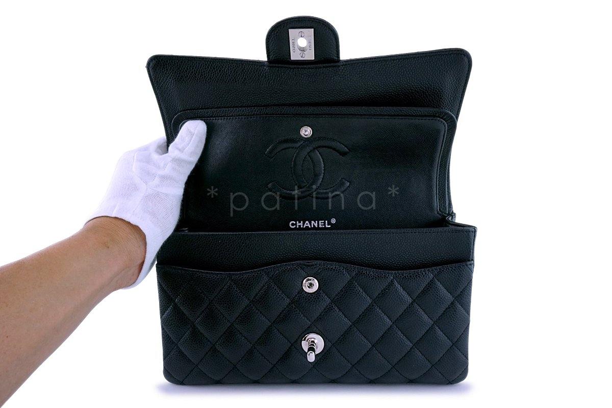 Chanel Black Caviar Medium Classic Double Flap Bag SHW - Image 9