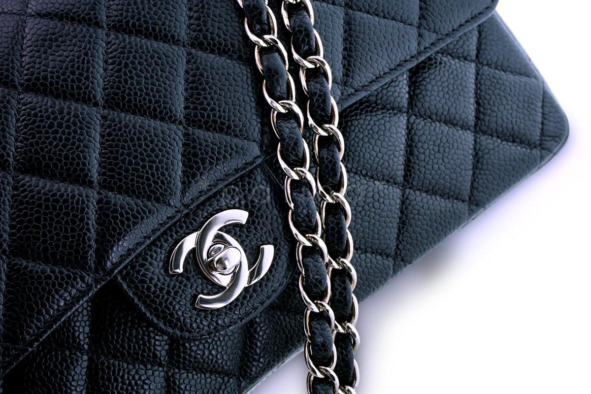 Chanel Black Caviar Medium Classic Double Flap Bag SHW - Image 8