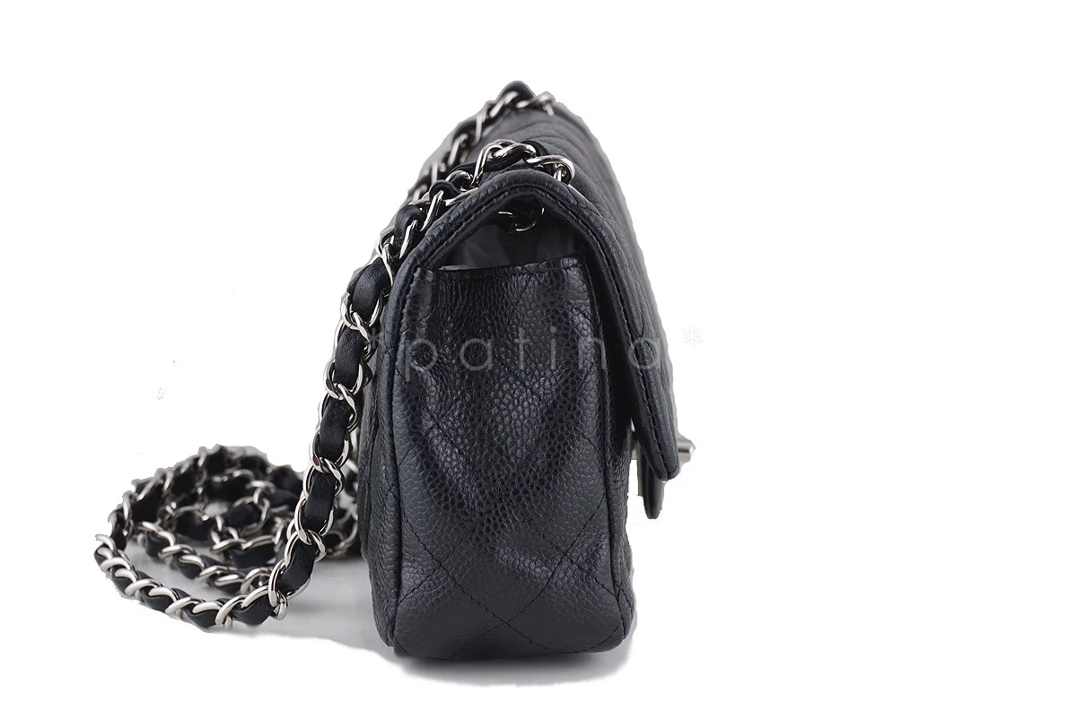 Chanel Black Caviar Mini Flap, Classic 2.55 Rectangular Bag - Image 4