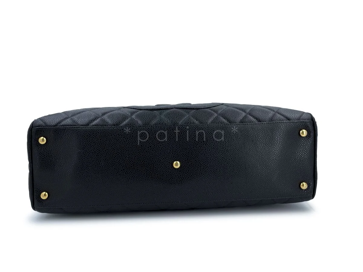 Chanel Black Caviar Quilted Large Bowler Bag - Image 5