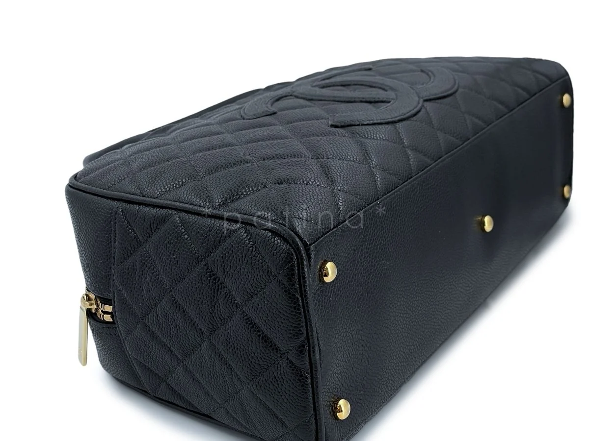 Chanel Black Caviar Quilted Large Bowler Bag - Image 6