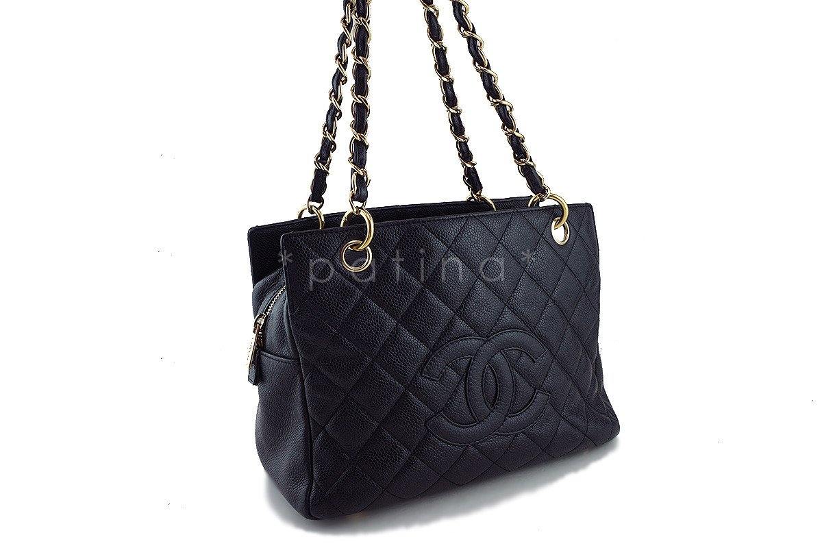 Chanel Black Caviar Quilted Timeless Shopper Tote Bag - Image 3
