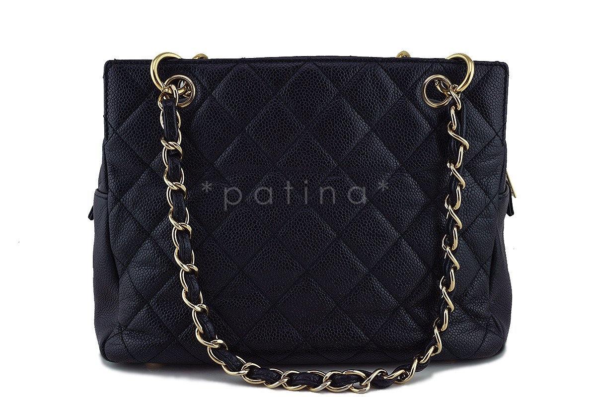 Chanel Black Caviar Quilted Timeless Shopper Tote Bag - Image 5