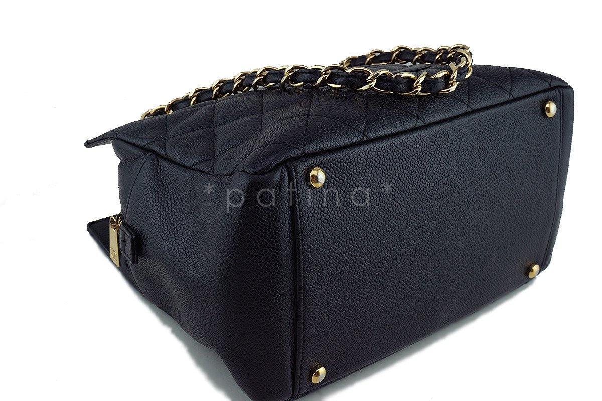 Chanel Black Caviar Quilted Timeless Shopper Tote Bag - Image 7
