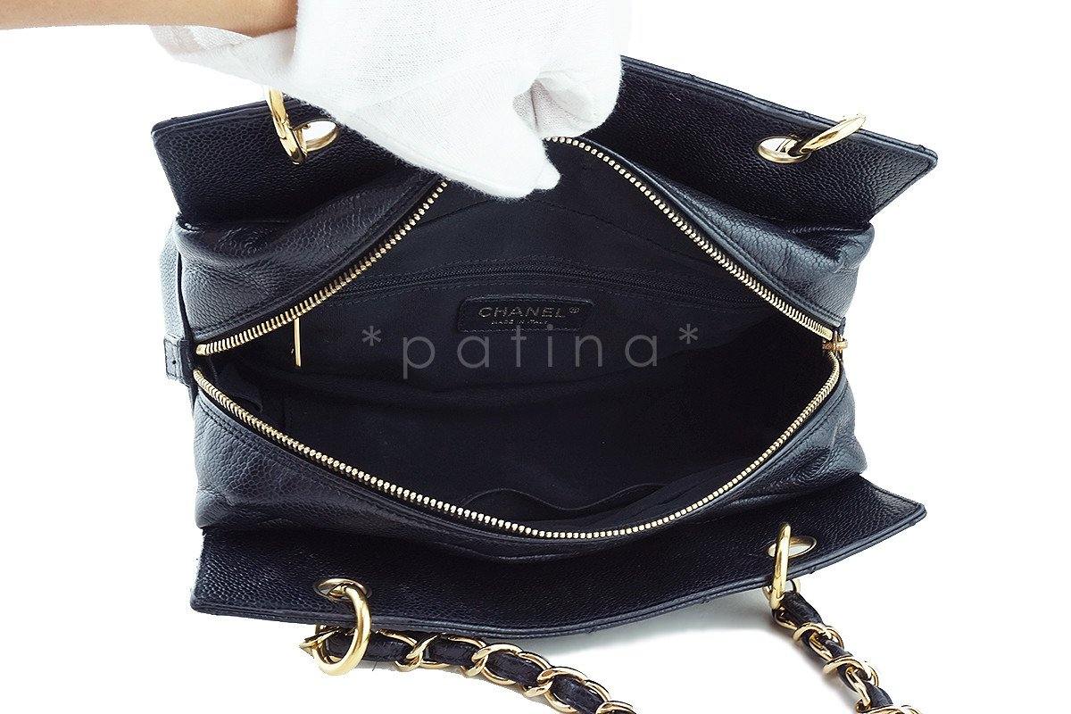 Chanel Black Caviar Quilted Timeless Shopper Tote Bag - Image 9