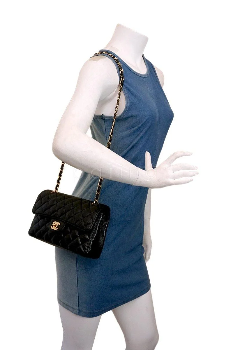 Chanel Black Caviar Small Classic Double Flap Bag 24k GHW - Image 15