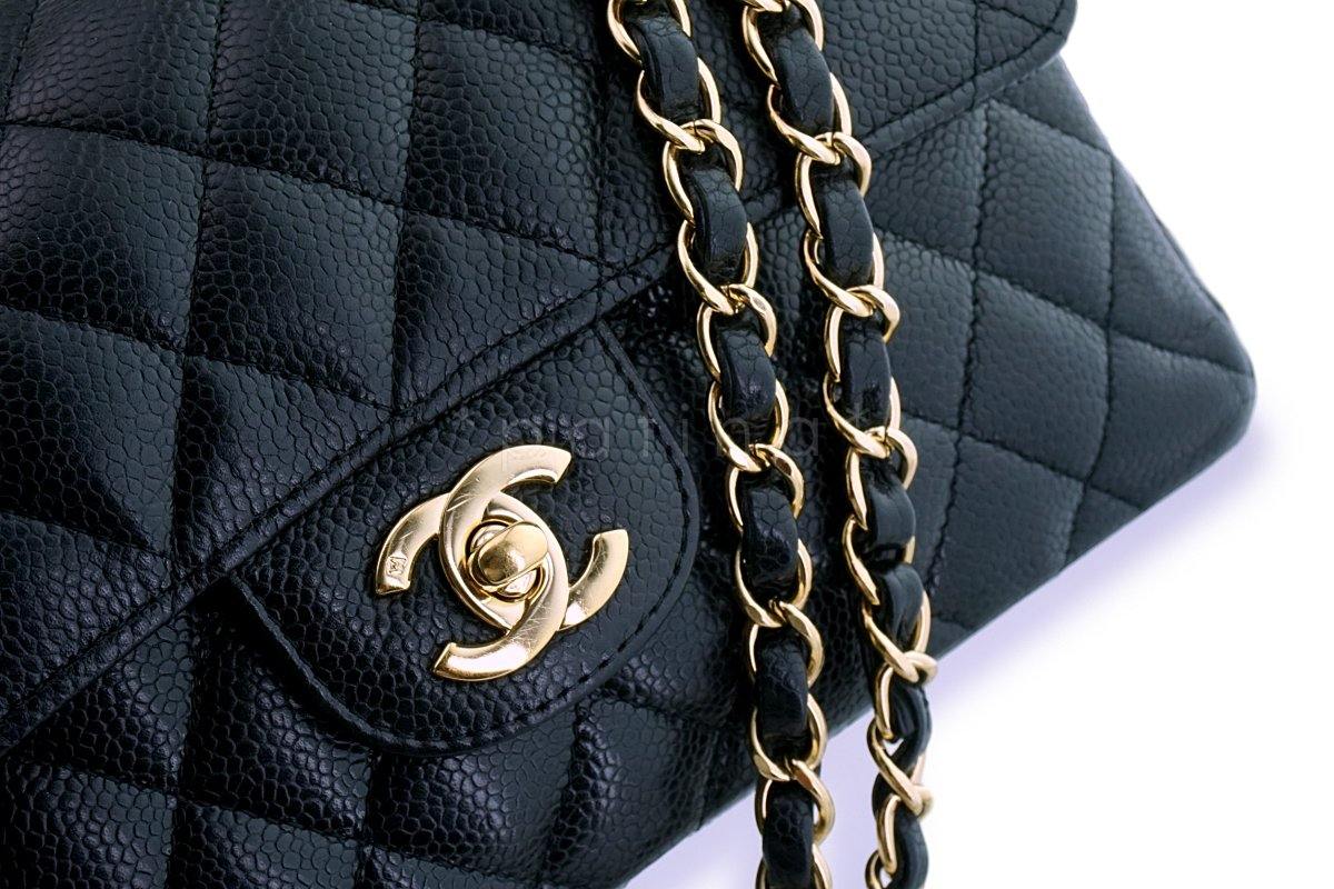 Chanel Black Caviar Small Classic Double Flap Bag 24k GHW - Image 8
