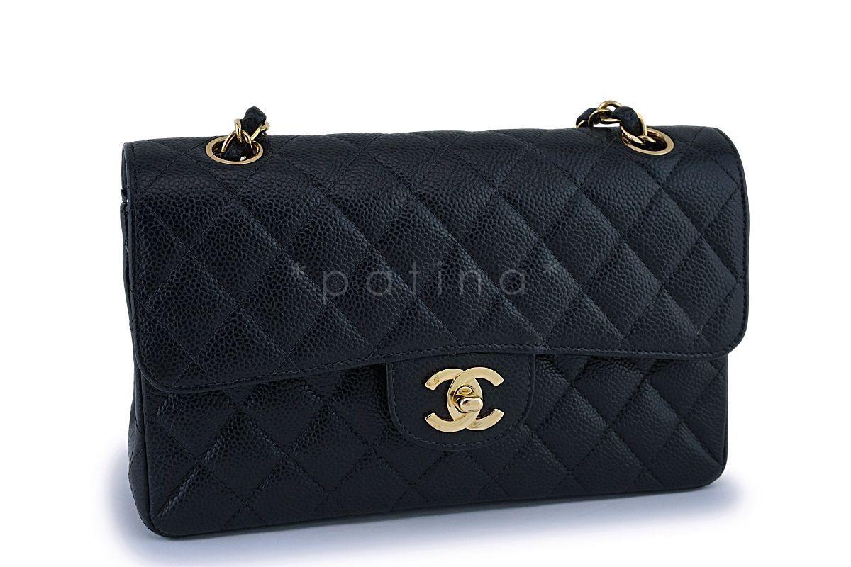 Chanel Black Caviar Small Classic Double Flap Bag 24k GHW - Image 3