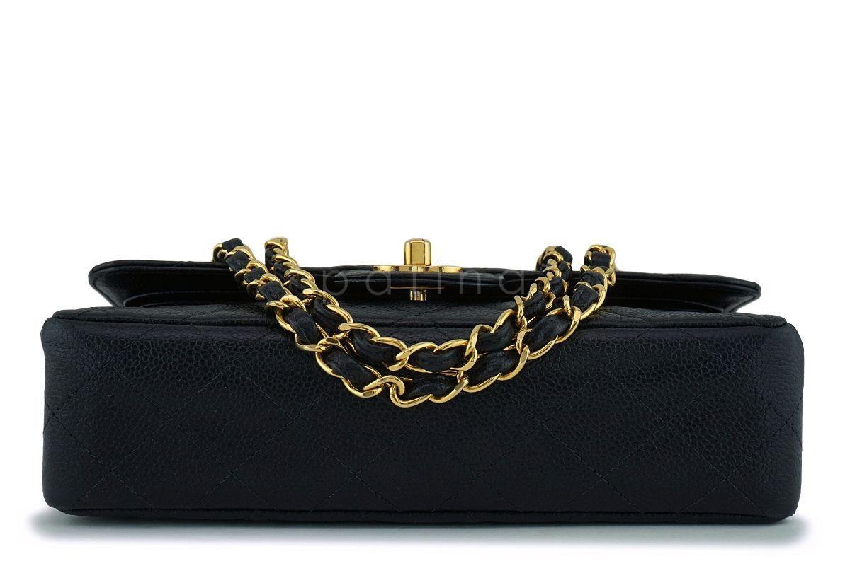 Chanel Black Caviar Small Classic Double Flap Bag 24k GHW - Image 6