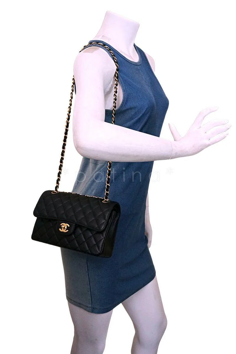 Chanel Black Caviar Small Classic Double Flap Bag GHW - Image 15
