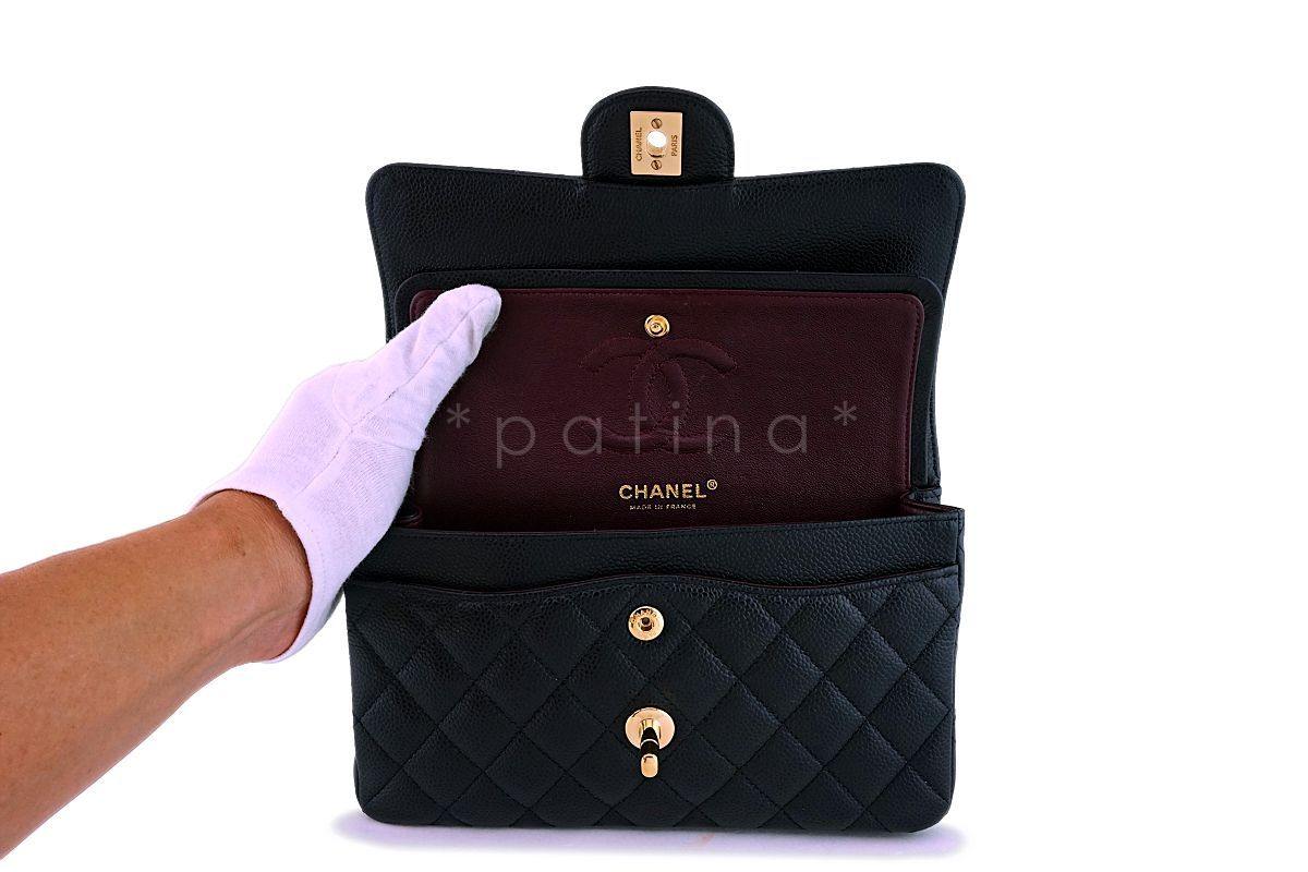 Chanel Black Caviar Small Classic Double Flap Bag GHW - Image 9