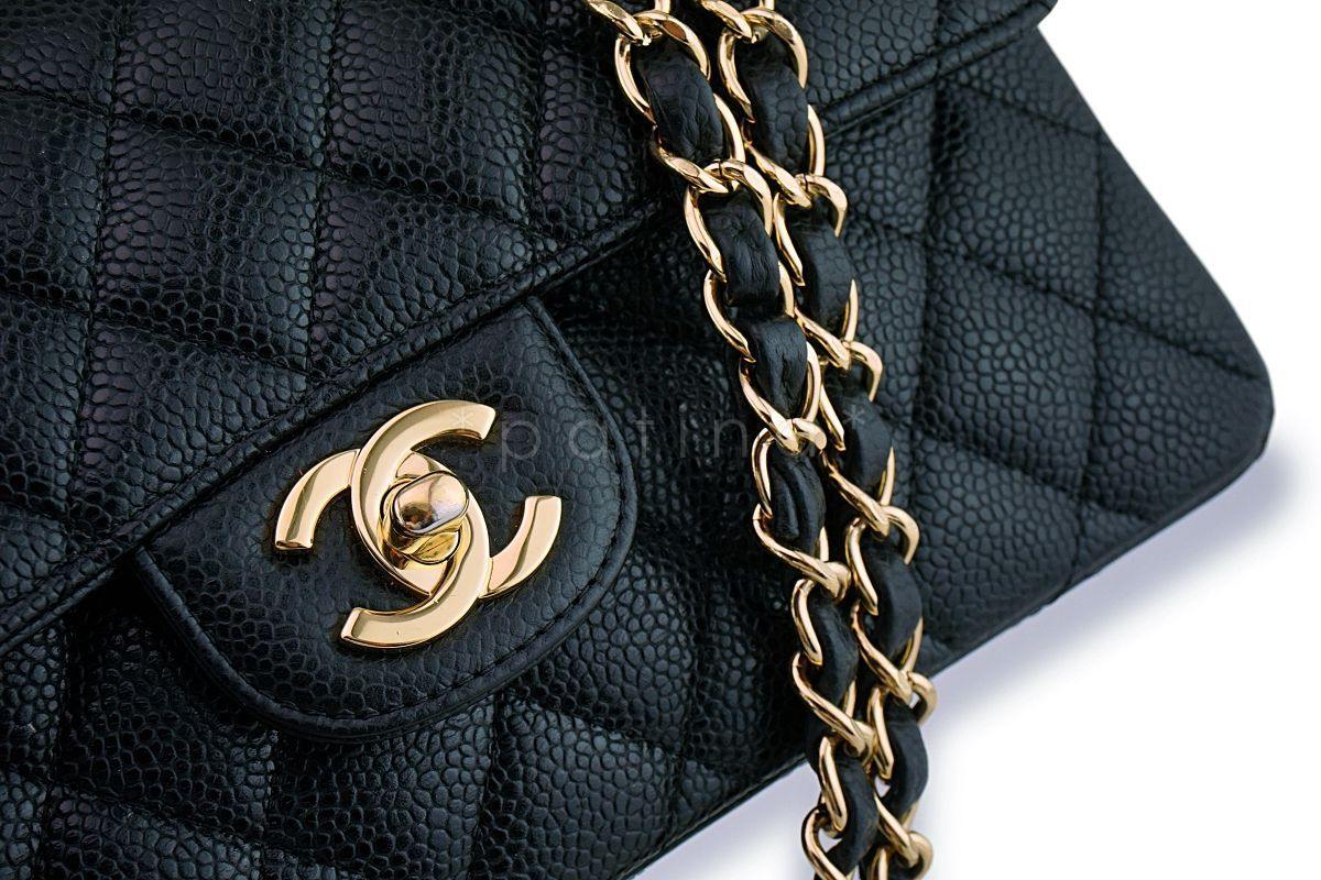 Chanel Black Caviar Small Classic Double Flap Bag GHW 9TI - Image 8