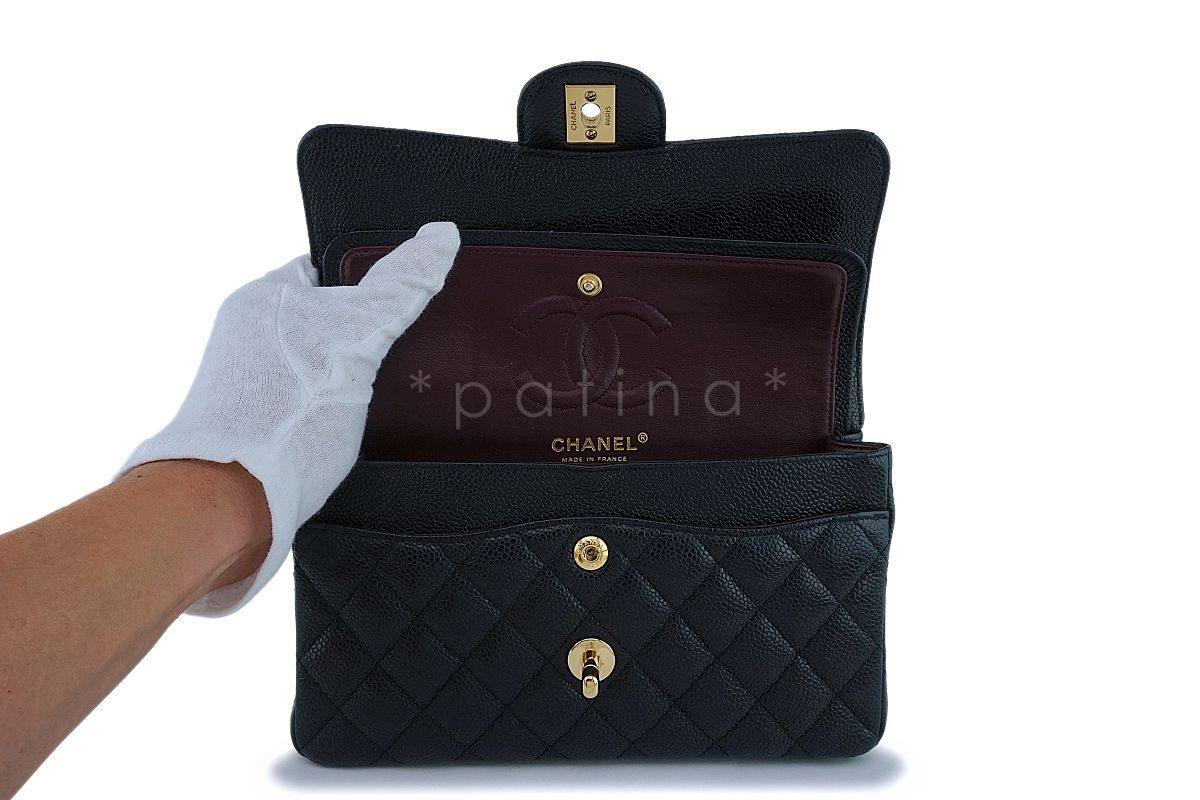 Chanel Black Caviar Small Classic Double Flap Bag GHW - Image 9