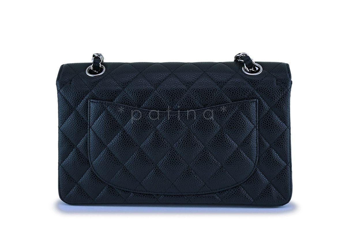 Chanel Black Caviar Small Classic Double Flap Bag SHW - Image 4