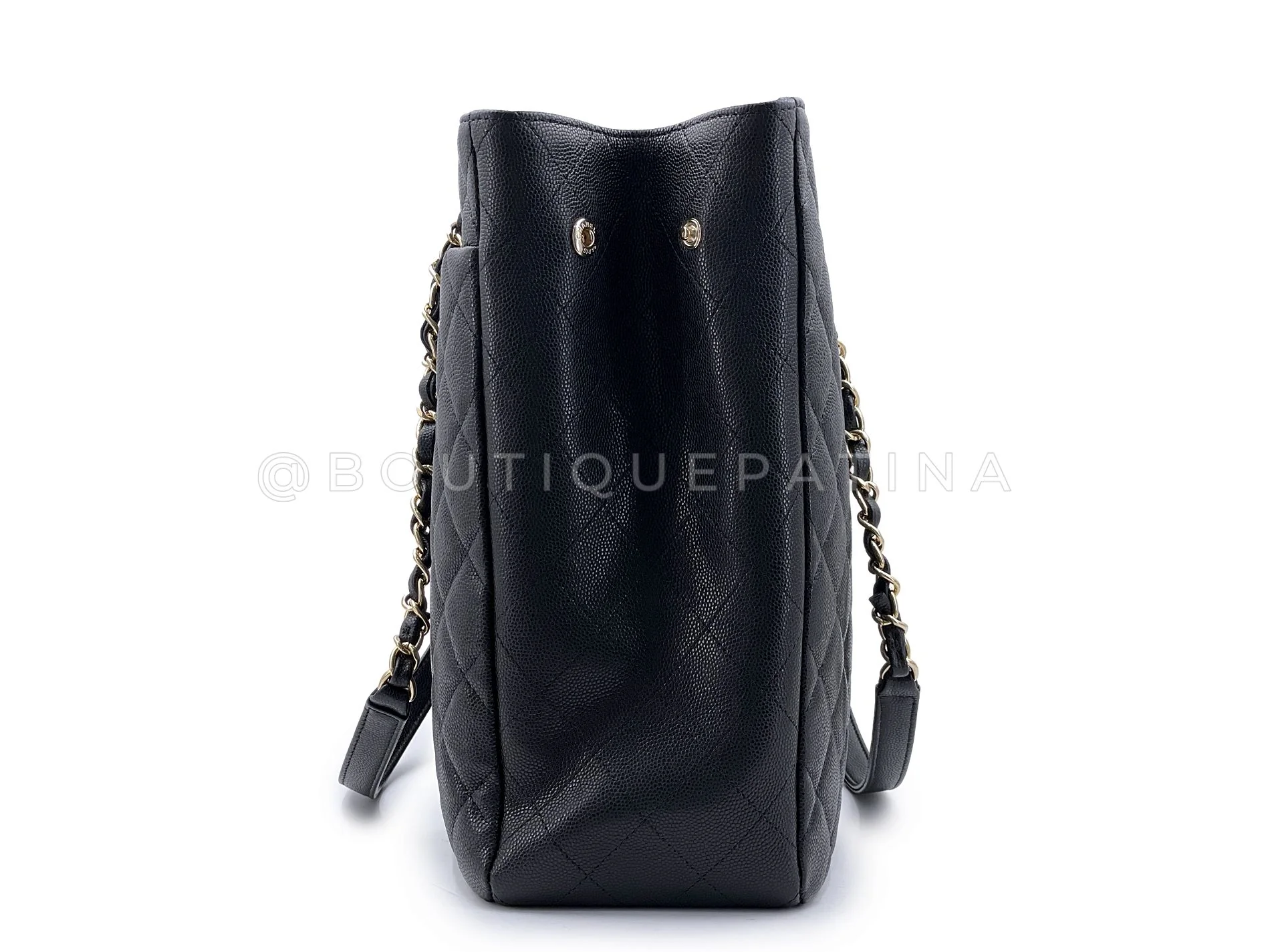 Chanel Black Caviar Timeless Clasp Shopper Tote Bag GHW 0JD - Image 4