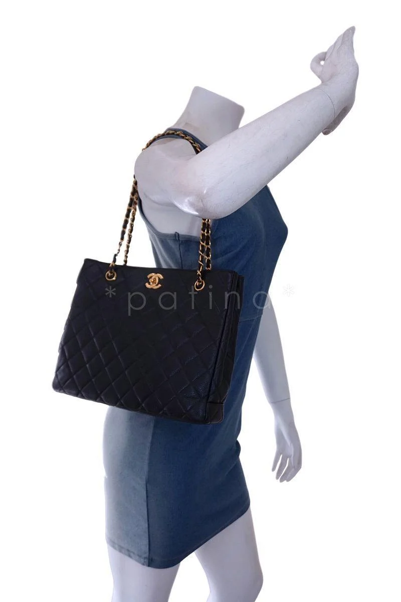 Chanel Black Caviar Timeless Classic Tote Bag 24k GHW - Image 12