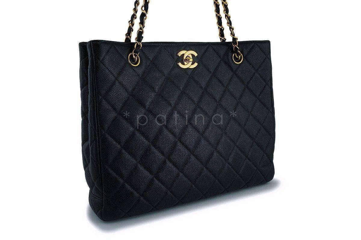 Chanel Black Caviar Timeless Classic Tote Bag 24k GHW - Image 3