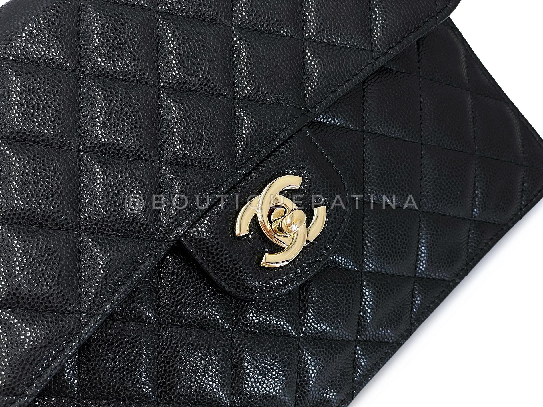 Chanel 2020 Black Caviar Timeless Clutch Bag GHW T3M - Image 7