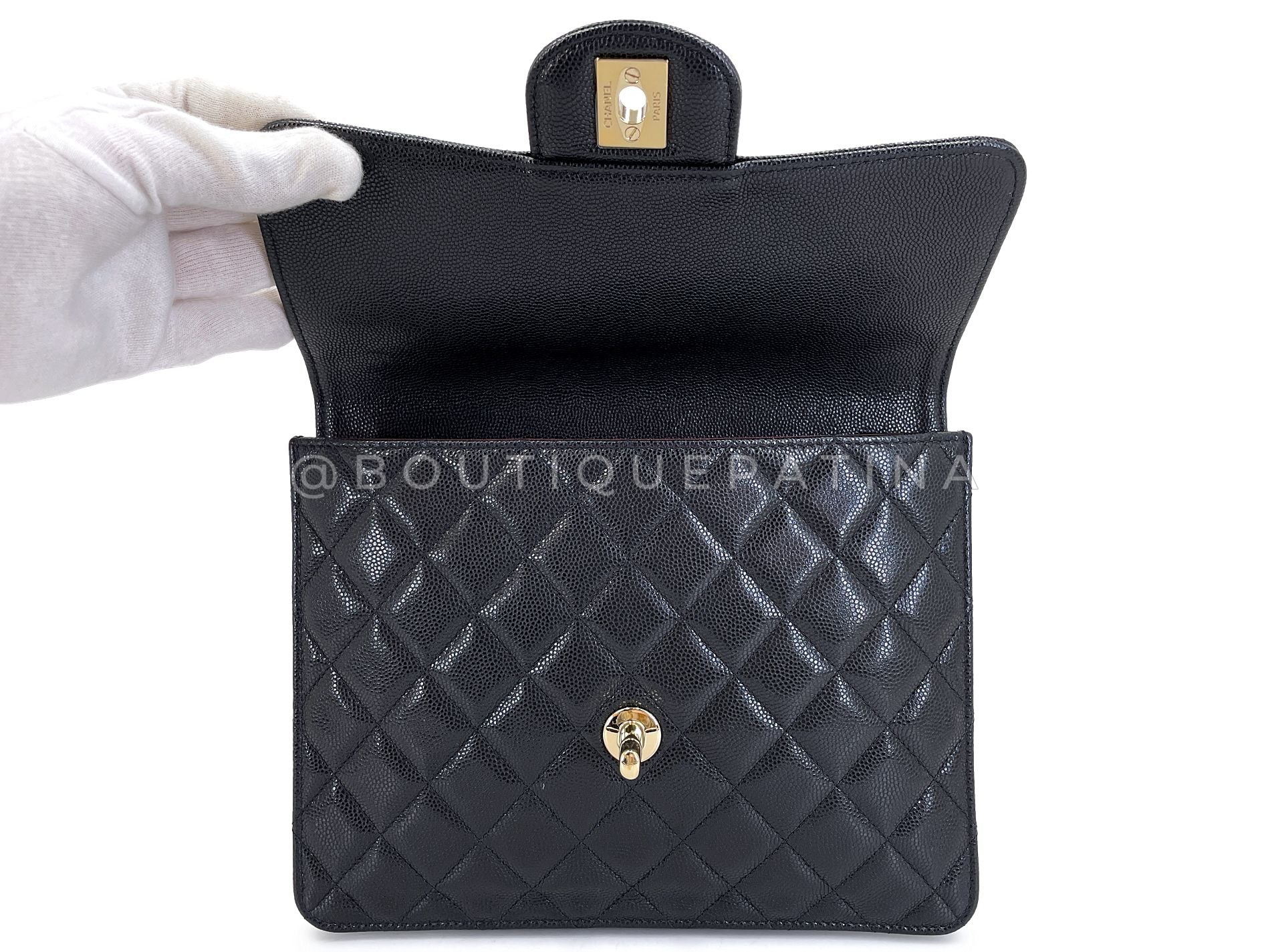 Chanel 2020 Black Caviar Timeless Clutch Bag GHW T3M - Image 8