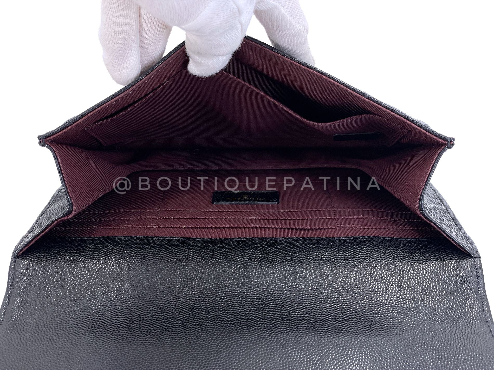 Chanel 2020 Black Caviar Timeless Clutch Bag GHW T3M - Image 9