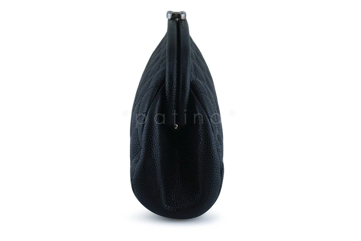 Chanel Black Caviar Timeless Quilted Clutch Bag - Image 3