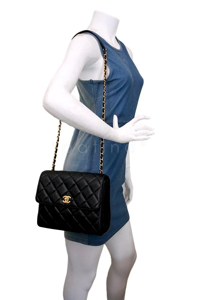 Chanel Black Caviar Vintage Quilted Classic Crossbody Flap Bag - Image 14
