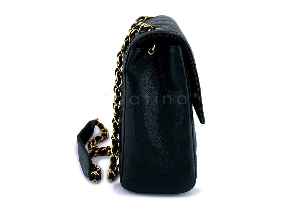 Chanel Black Caviar Vintage Quilted Classic Crossbody Flap Bag - Image 4