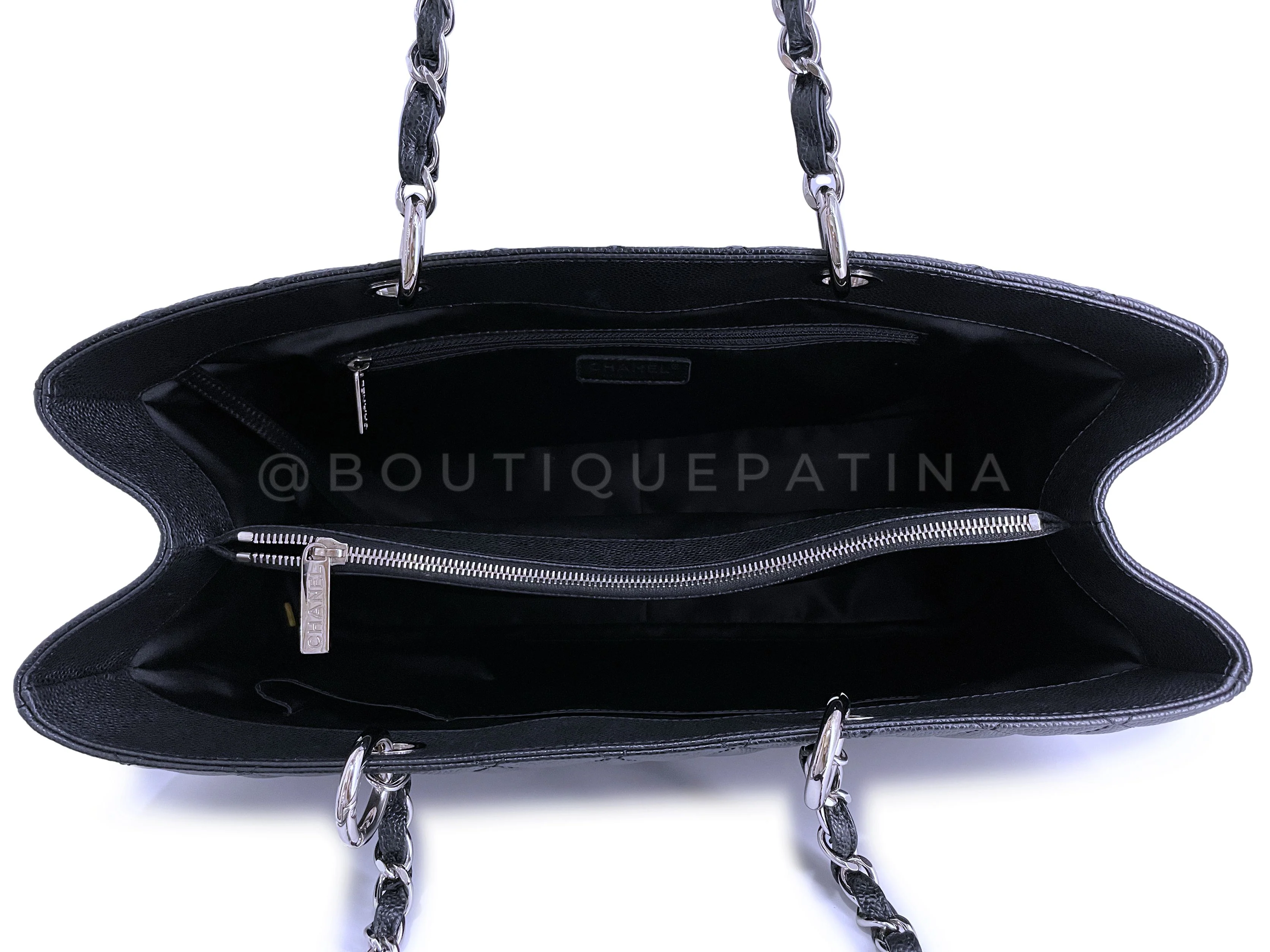 Chanel Black Caviar XL GST Grand Shopper Shopping Tote Bag SHW 2VM - Image 9