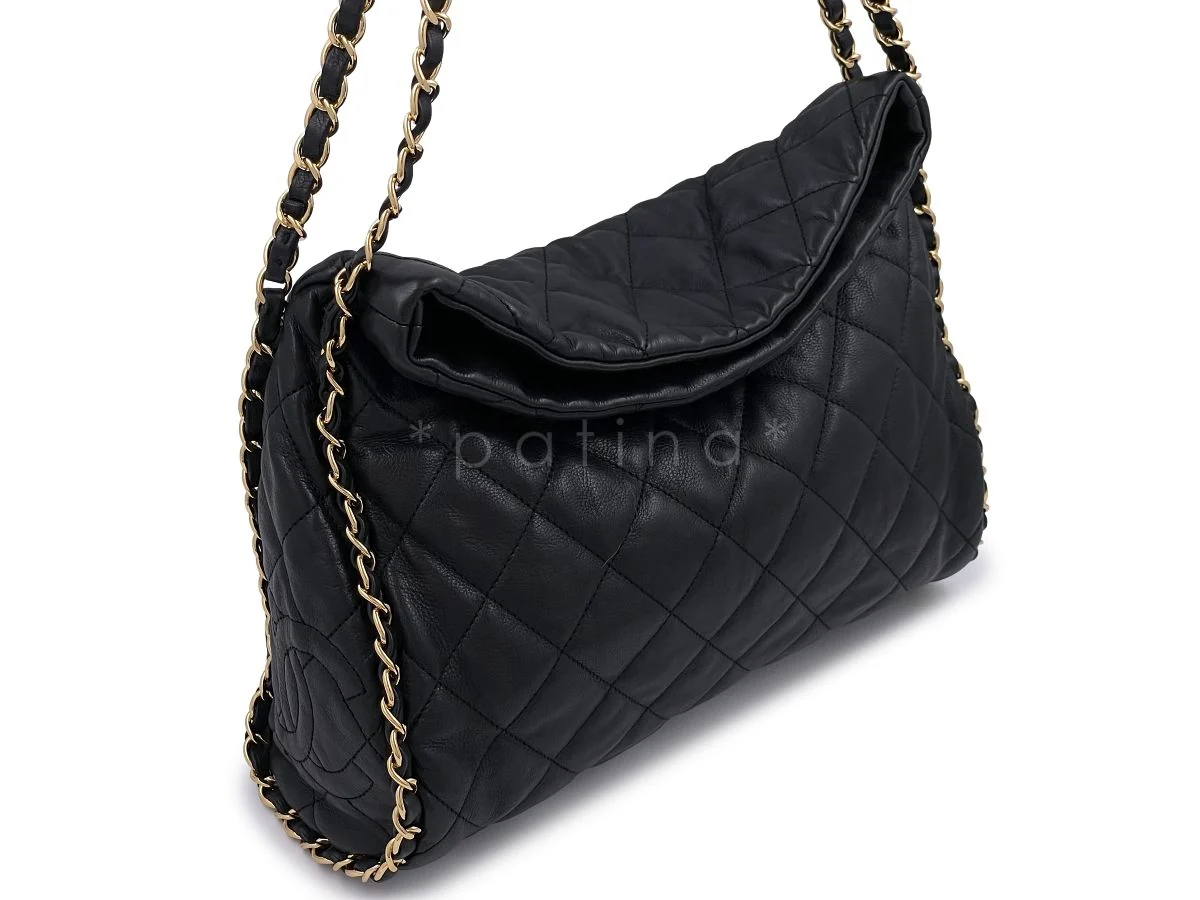 Chanel Black Chain Around Hobo Tote Bag Medium 5CK - Image 3