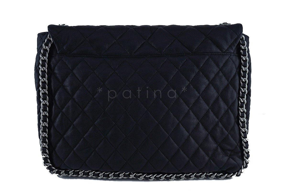 Chanel Black Chain Around Maxi Luxe Flap Bag - Image 5