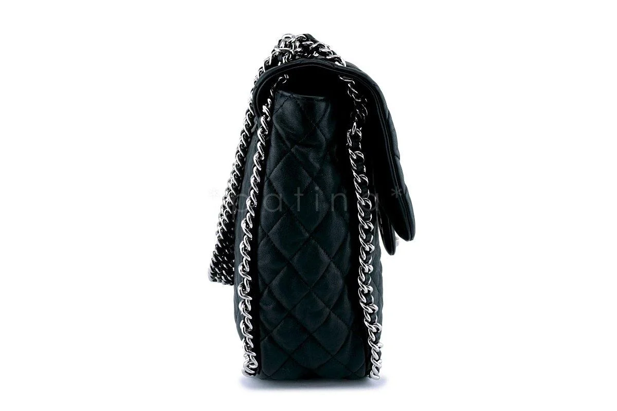 Chanel Black Chain Around Maxi Luxe Flap Bag - Image 4