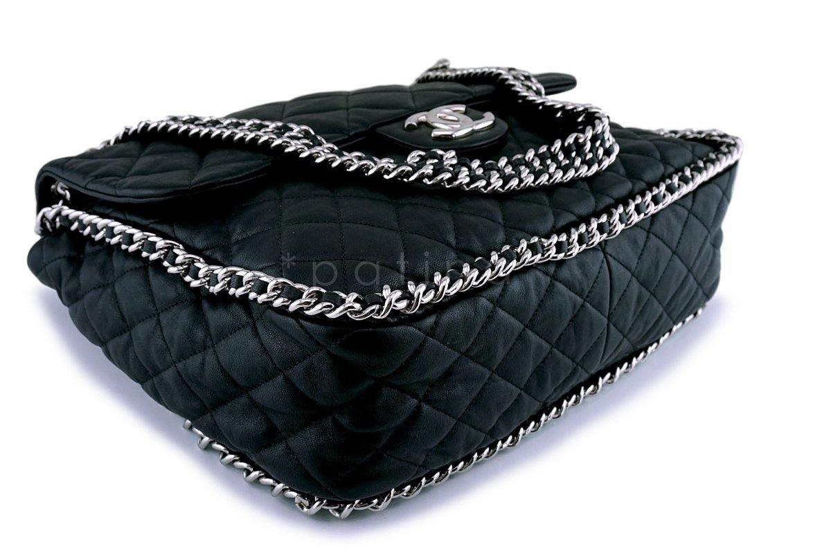 Chanel Black Chain Around Maxi Luxe Flap Bag - Image 7