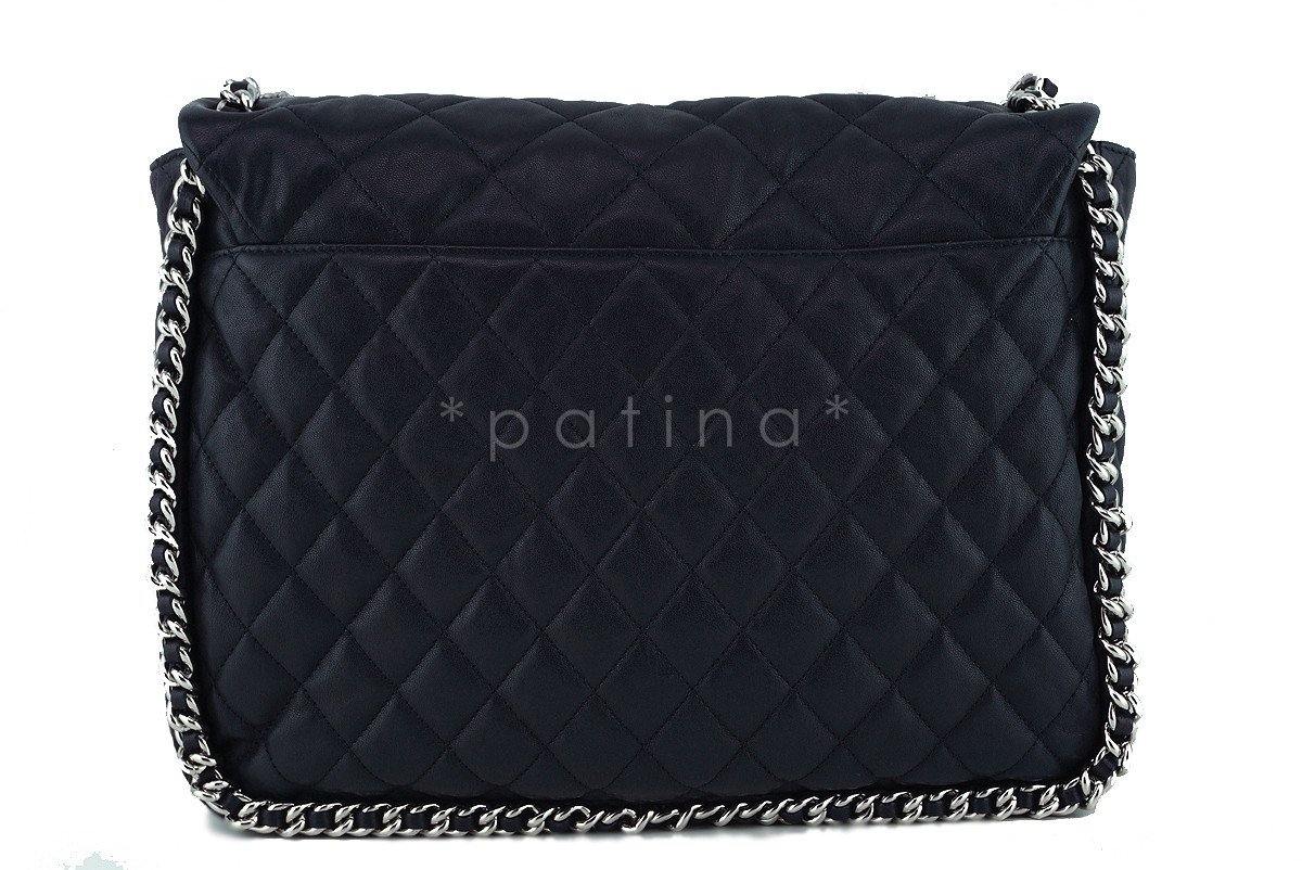 Chanel Black Chain Around Maxi Luxe Flap Bag - Image 4