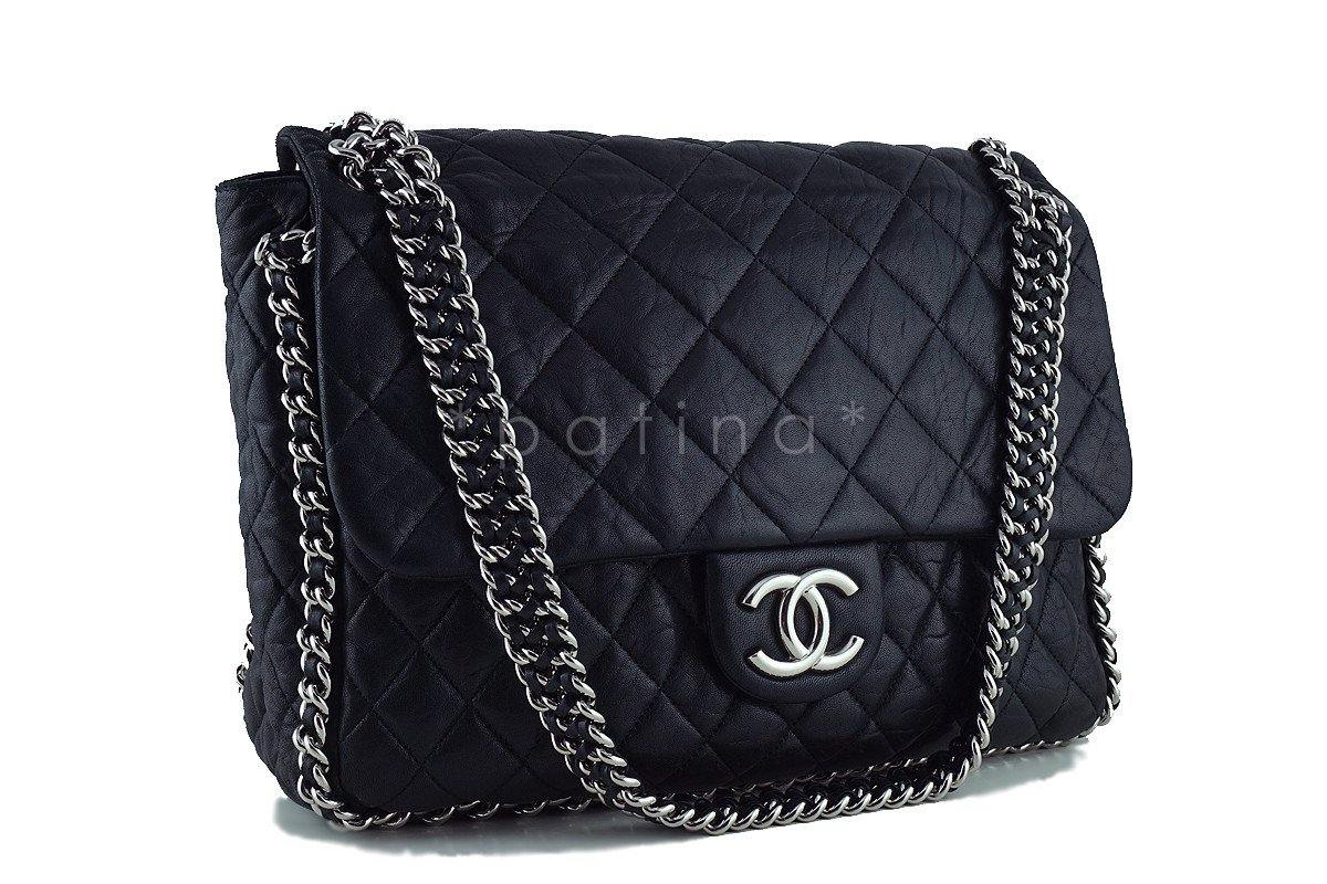 Chanel Black Chain Around Maxi Luxe Flap Bag - Image 2