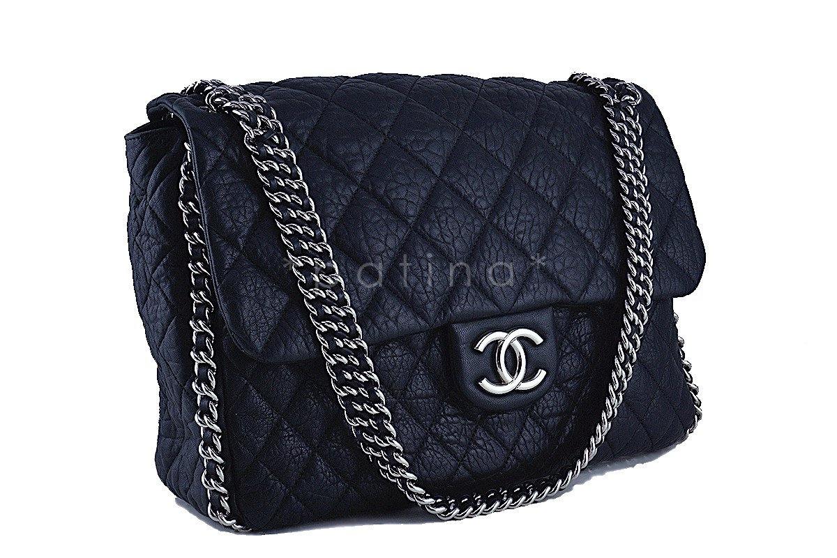 Chanel Black Chain Around Maxi Luxe Flap Bag - Image 2