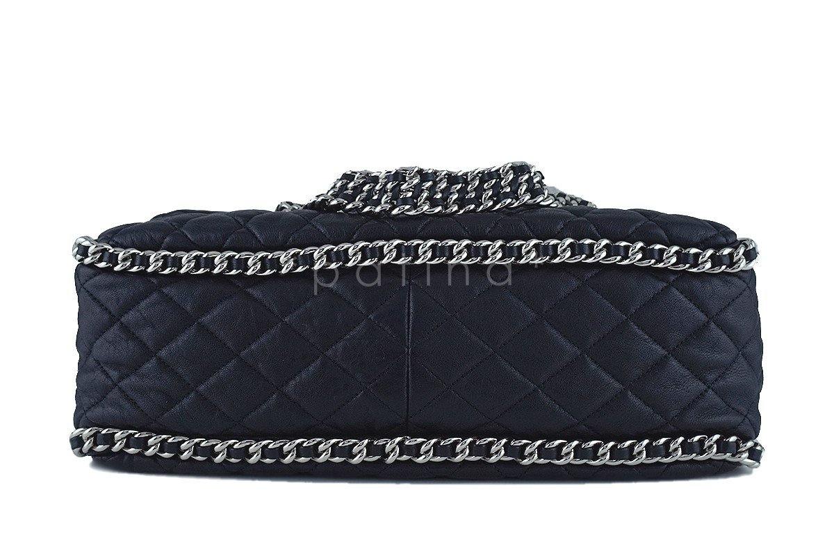 Chanel Black Chain Around Maxi Luxe Flap Bag - Image 6