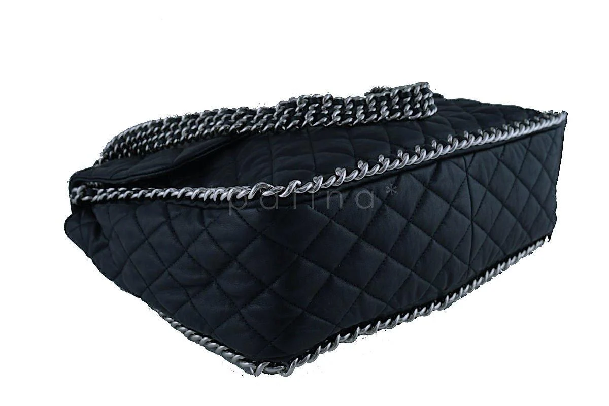 Chanel Black Chain Around Maxi Luxe Flap Bag - Image 7