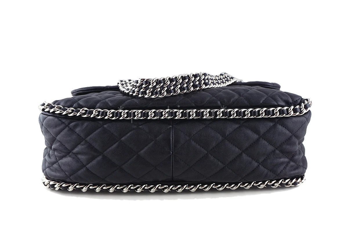 Chanel Black Chain Around Maxi Luxe Flap Jumbo XL Bag - Image 6