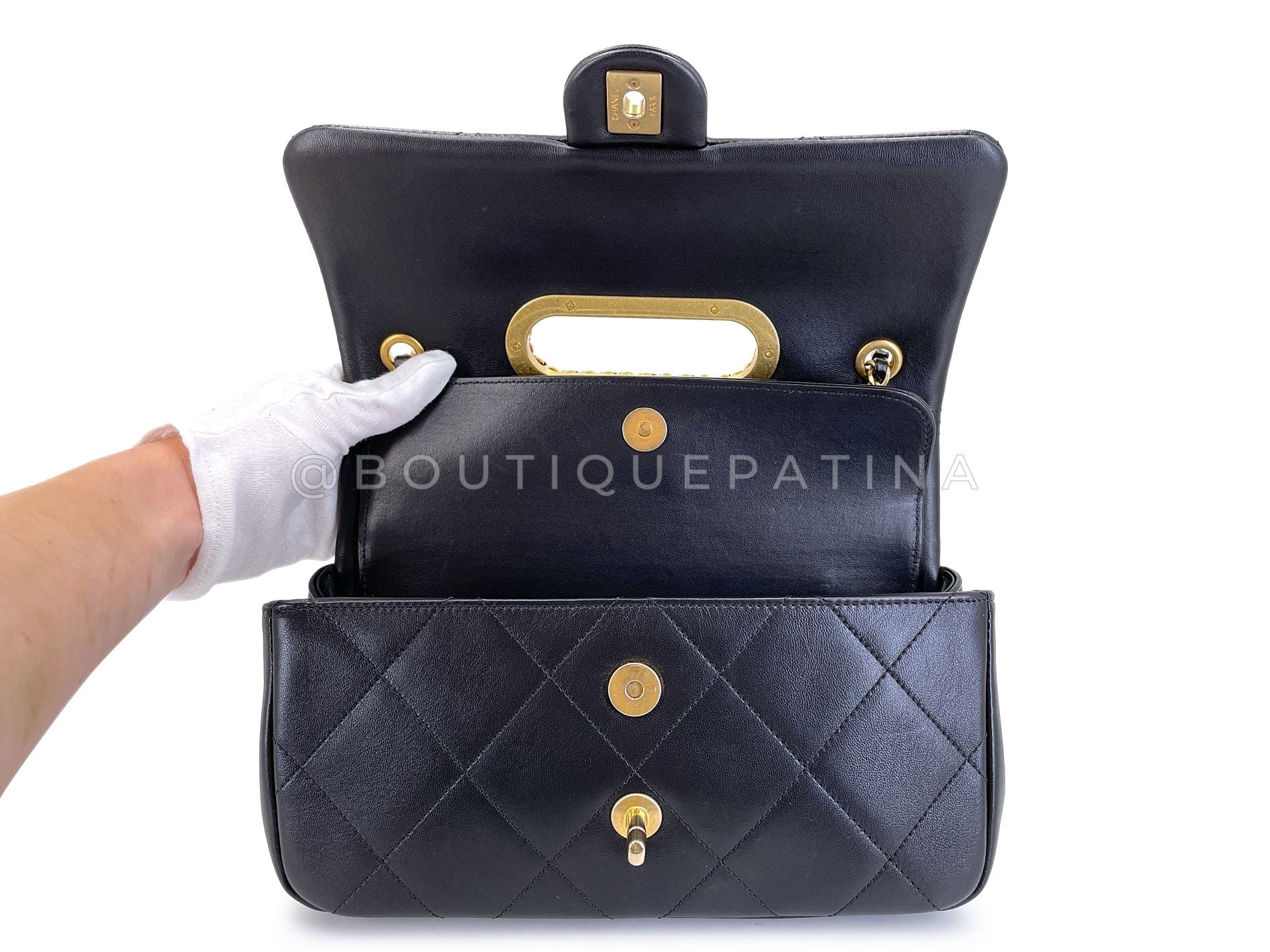 Chanel Black Chain Handle A Real Catch Flap Bag GHW  4LY - Image 10