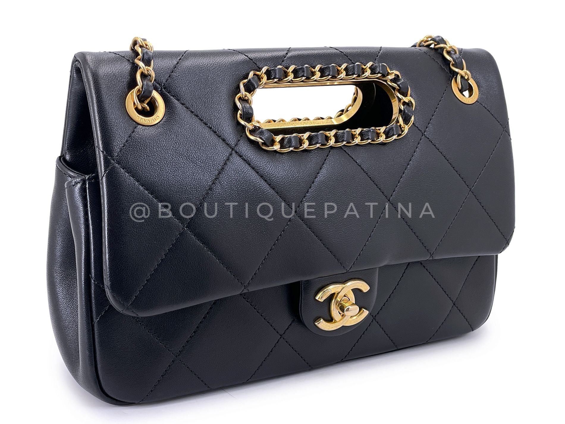 Chanel Black Chain Handle A Real Catch Flap Bag GHW  4LY - Image 3