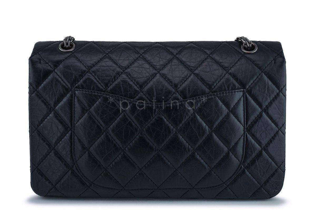 Chanel Black Classic 227 Large 2.55 Reissue Jumbo Flap Bag RHW - Image 5
