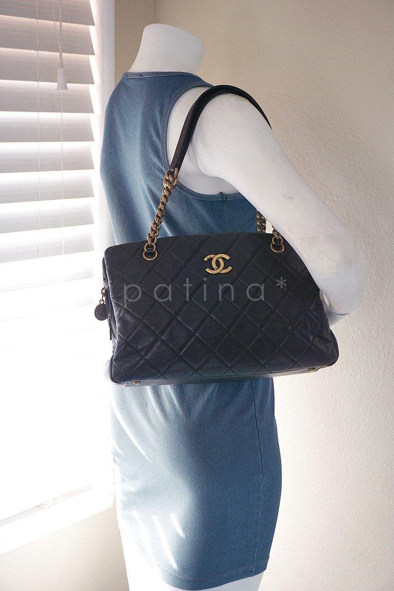Chanel Black Classic CC Quilted Shopping Tote GST Bag - Image 13