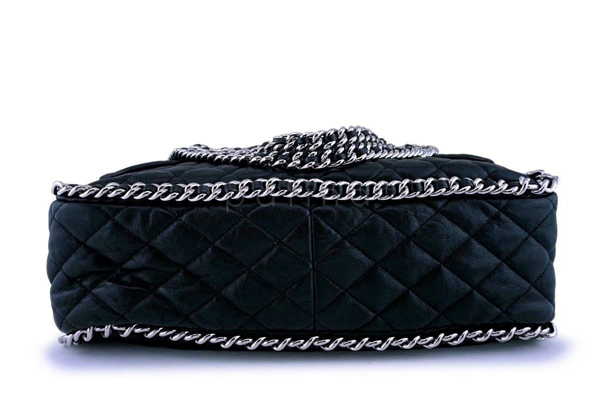 Chanel Black Classic Chain Around Maxi Luxe Flap Bag - Image 6