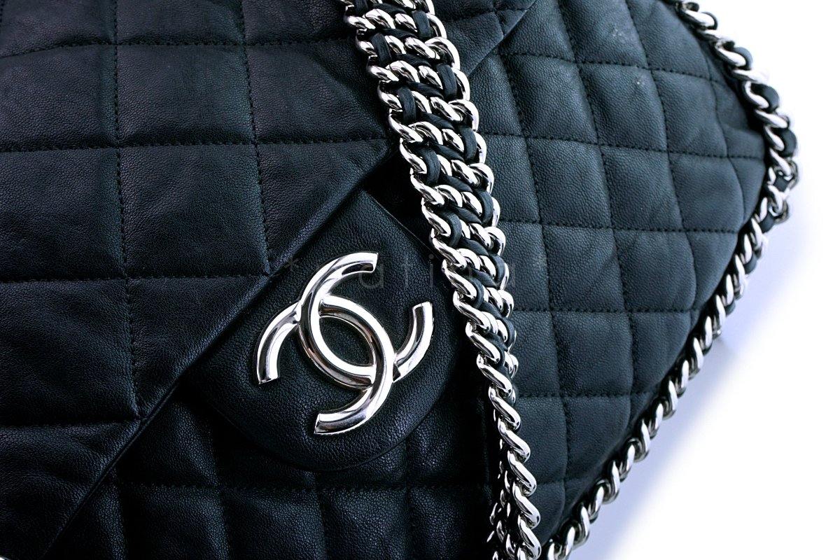 Chanel Black Classic Chain Around Maxi Luxe Flap Bag - Image 8