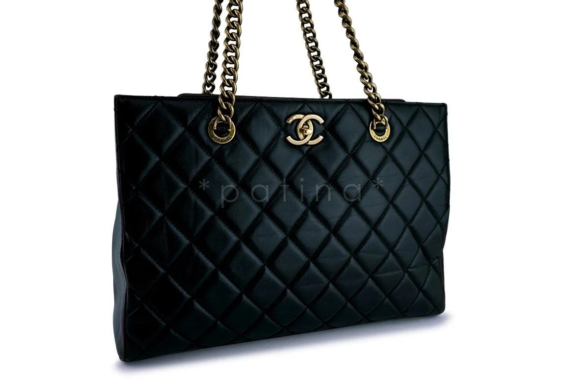 Chanel Black Classic Quilted Perfect Edge Shopper Tote Bag - Image 3