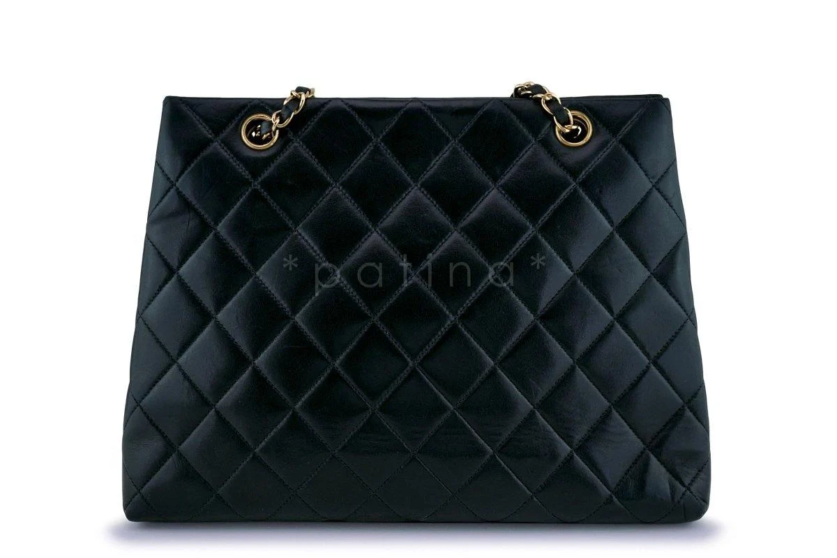 Chanel Black Classic Quilted Shopper Tote Bag 24k GHW - Image 4