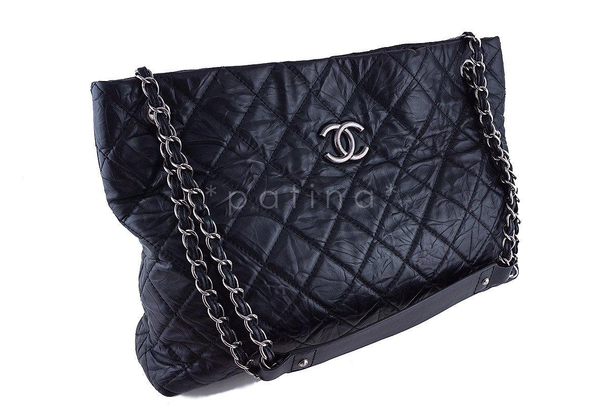 Chanel Black Classic Quilted Shopper Tote Bag - Image 9