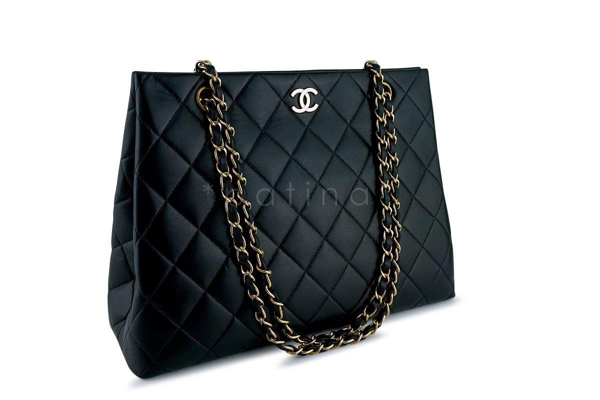 Chanel Black Classic Quilted Shopper Tote Bag GHW - Image 2