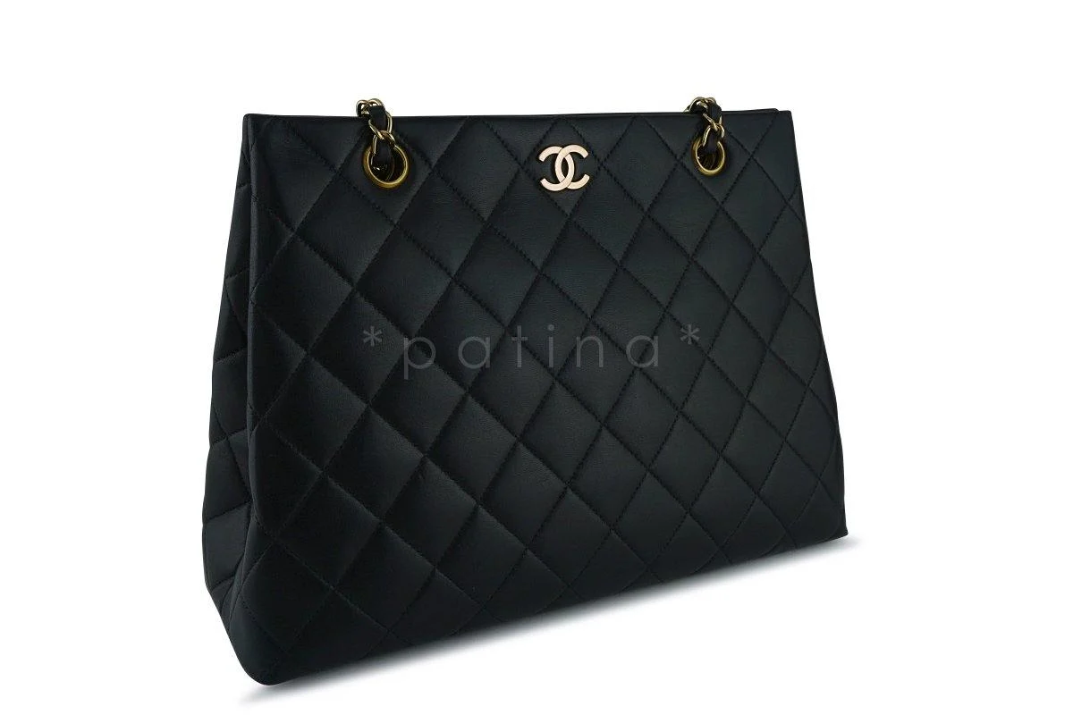 Chanel Black Classic Quilted Shopper Tote Bag GHW - Image 3