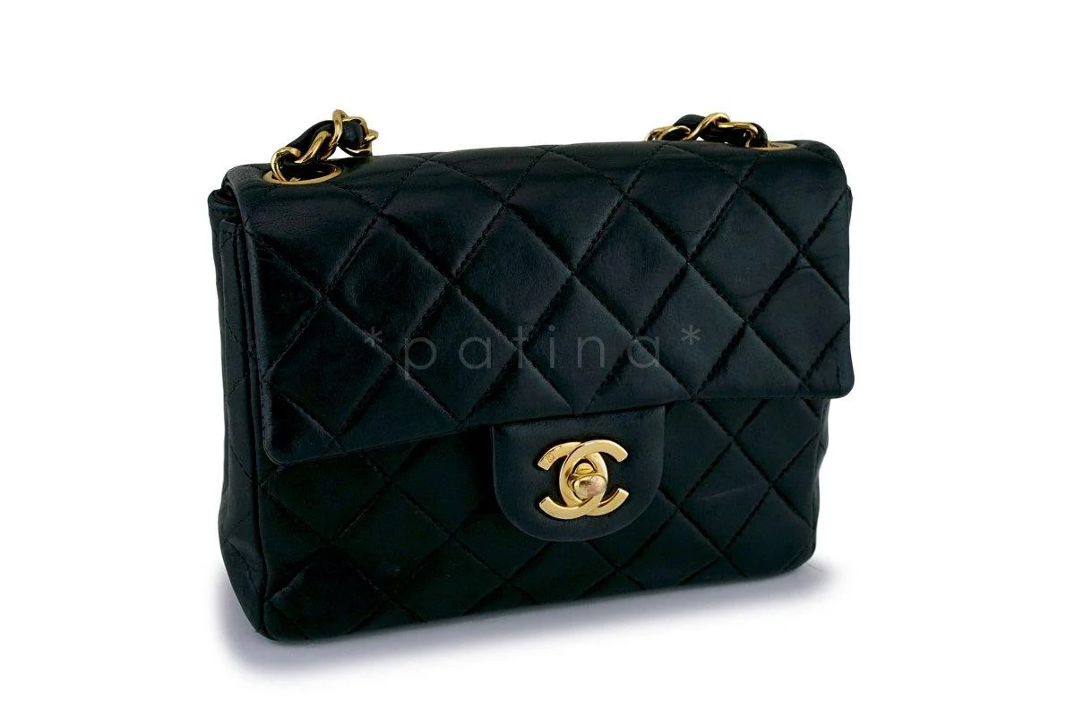 Chanel Black Classic Quilted Square Mini Flap Bag 24k GHW - Image 3